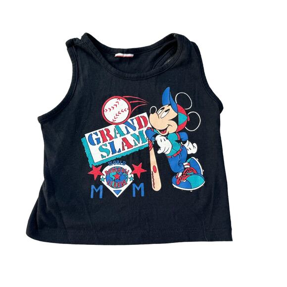Vtg Youth Disney Mickey Mouse Baseball Grand Slam Tank top - Picture 1 of 7